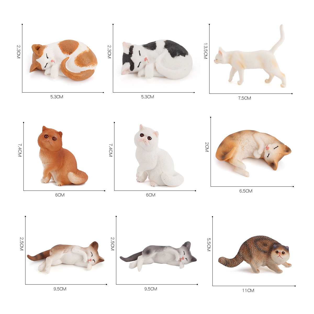 Gato persa Garfield lado durmiendo mascota gato modelo de decoración estática Transfronteriza Amazon simulación animal gato modelo