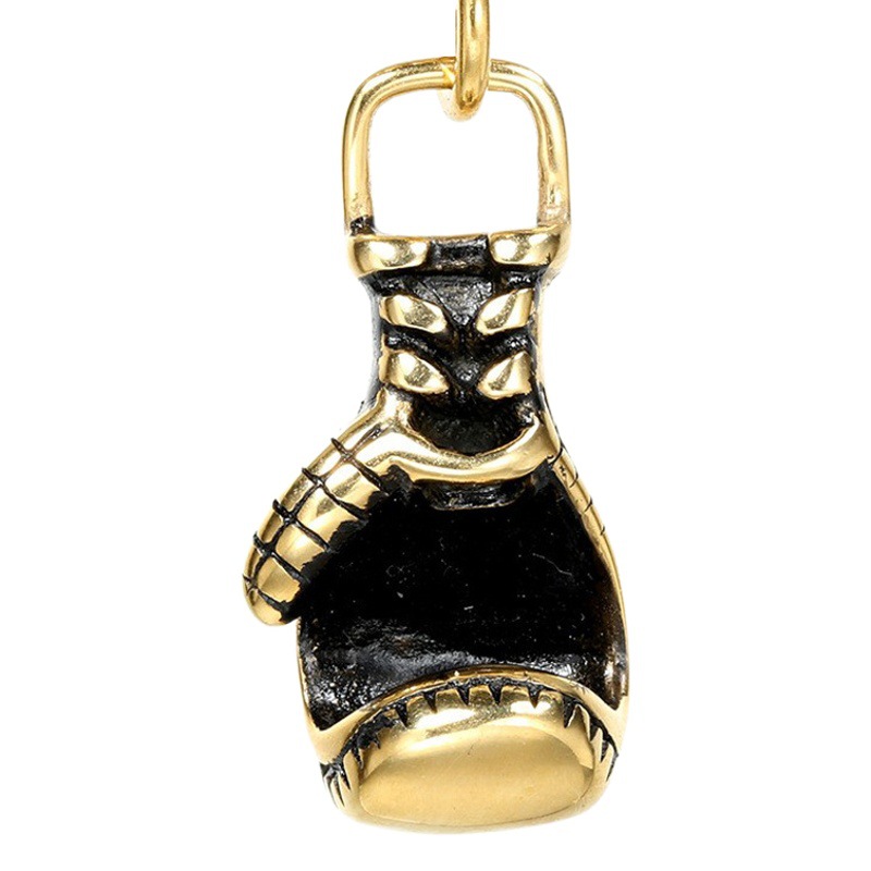 Europeo y americano nuevo fundido titanio acero colgante collar personalizado hombres boxeo guantes fitness deportes Acero inoxidable joyería