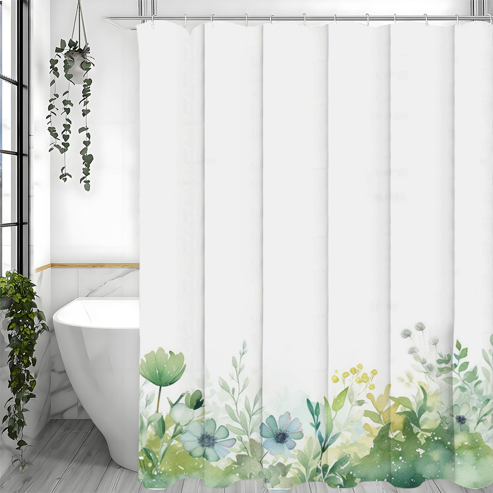 El comercio electrónico transfronterizo de SHEIN puede venir a la imagen, hojas verdes creativas, flores, cortinas de ducha, Estados Unidos, Europa, América del Norte, productos de baño