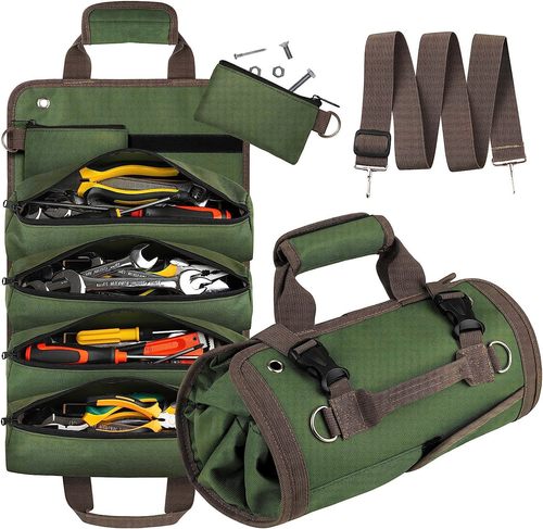 Multifunctional roll-type hardware bag garden electrician woodworking hardware tool bag car hardware tool storage bag