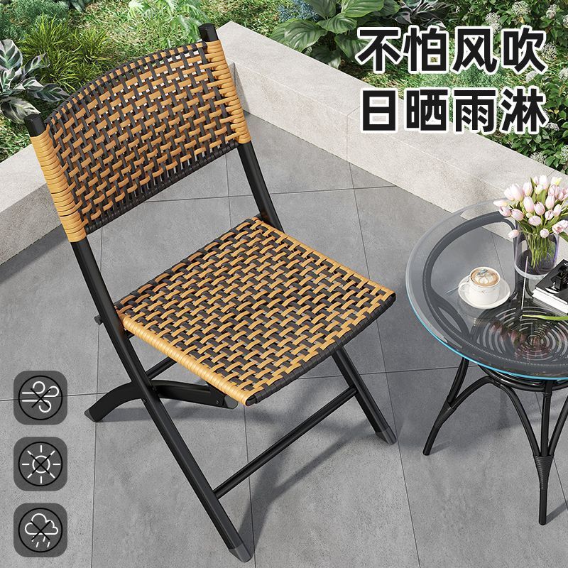 silla plegable de balcón casera perezosa ocio de caña respaldo silla pequeña una persona al aire libre mazza taburete mesa y silla combinación