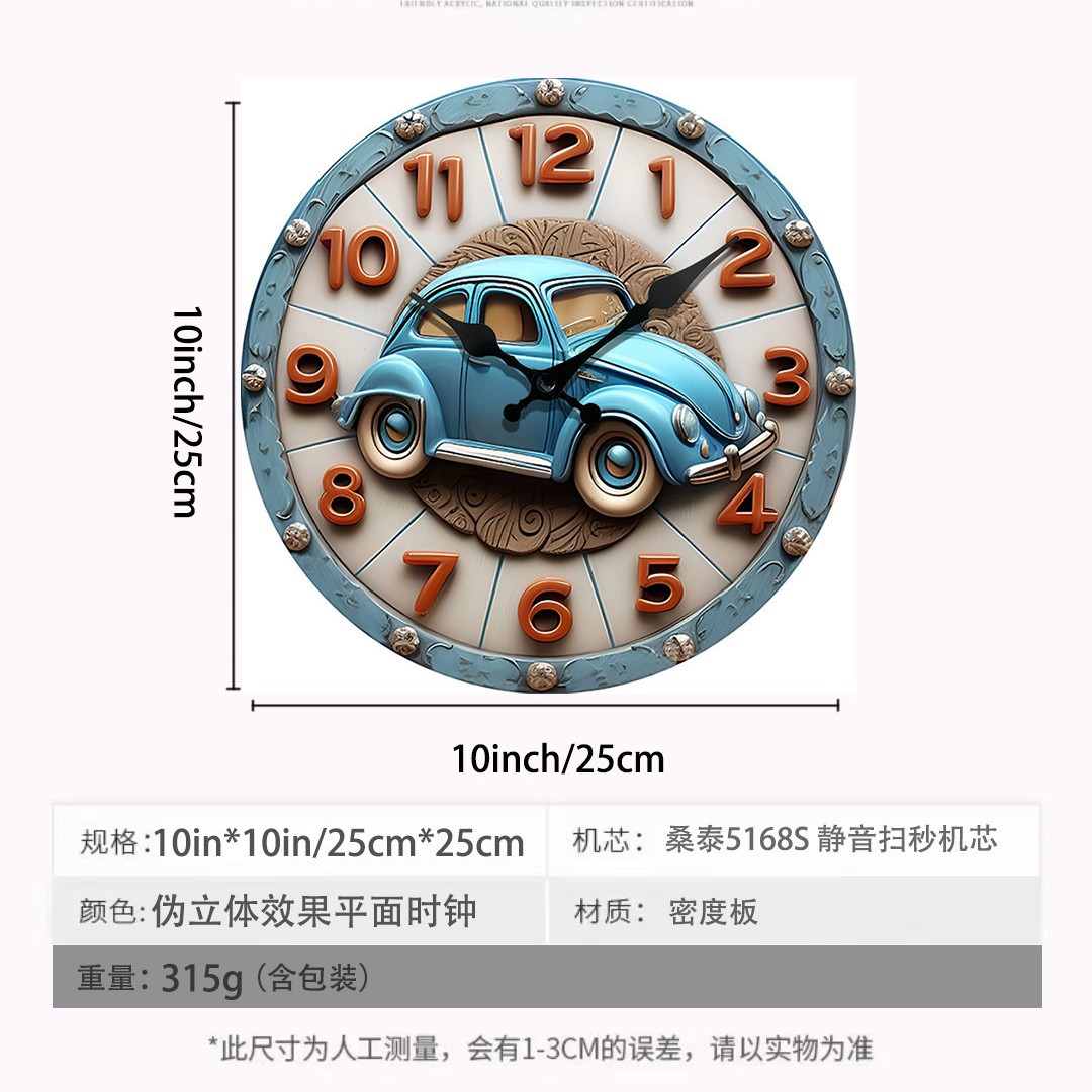 Reloj de efecto pseudo-estéreo nuevo de venta caliente transfronteriza, reloj de estilo de caricatura real, reloj de animales
