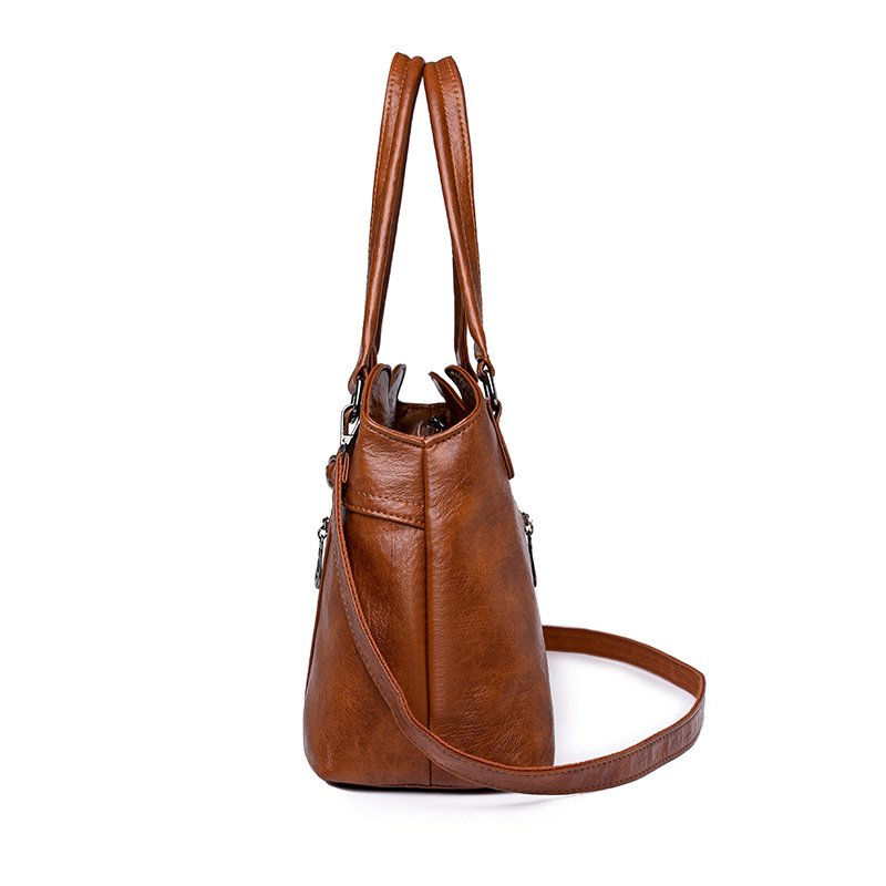 Frauen Tasche 2023 Neue Single Schulter Diagonal Straddle Handheld Tote Tasche frauen Große Kapazität Gewaschenes Leder Tasche Frauen der Tasche_voghion.com