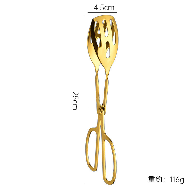 ステンレス食品クリップバーベキュークリップはさみステーキクリップ金色セルフサービスパン食品クリップサンドクリップ|undefined