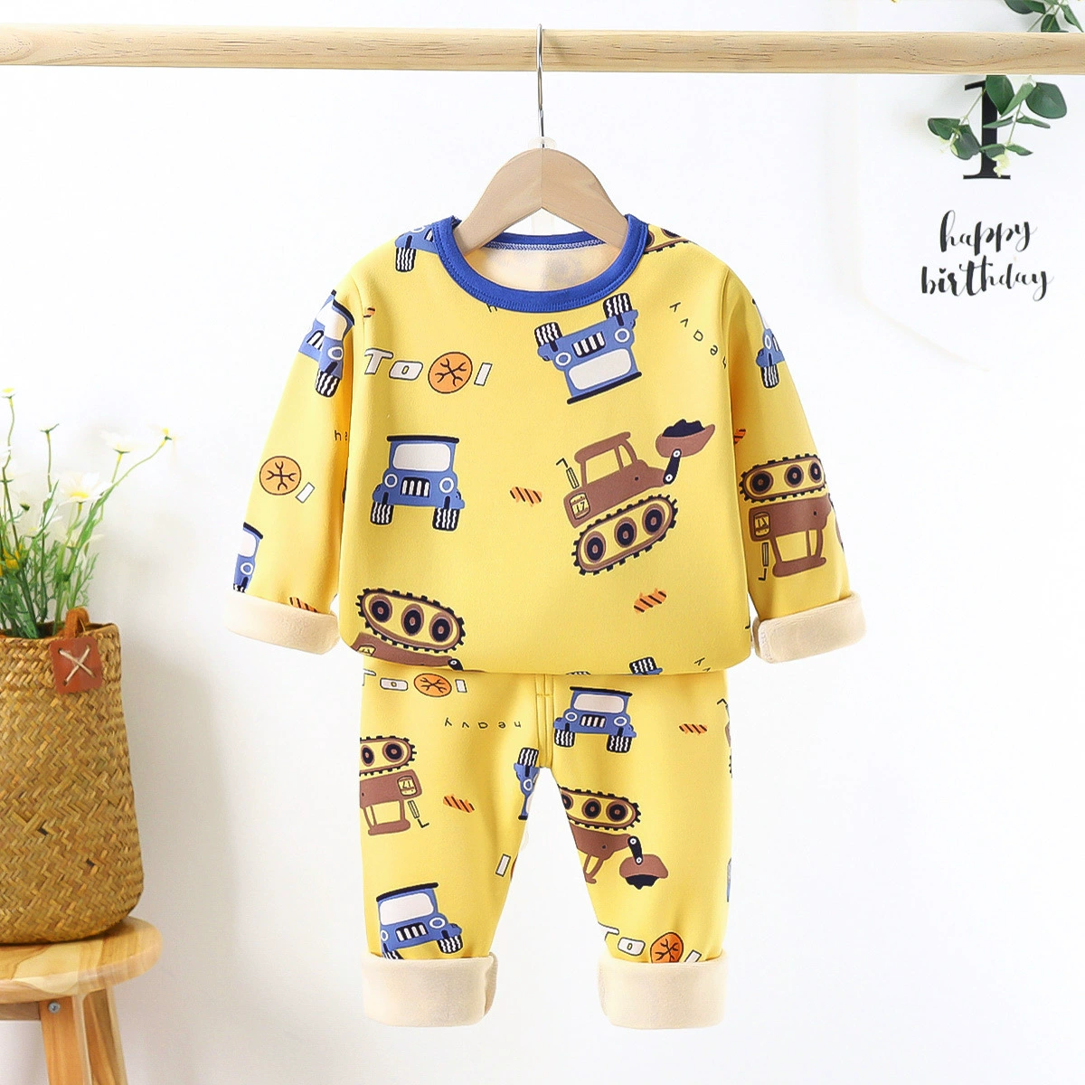 Demi-season children's fleece autumn set, long-sleeve, warm thermal underwear for men and women