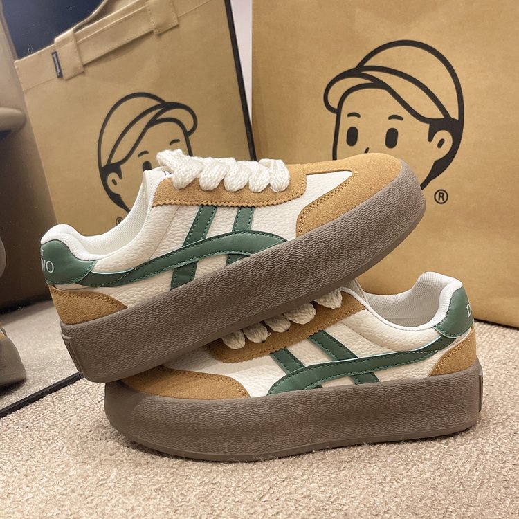 Plataforma Maillard zapatos de entrenamiento alemanes de cuero genuino de las mujeres retro zapatos de argán a juego zapatillas de deporte casuales ins moda Otoño 2024