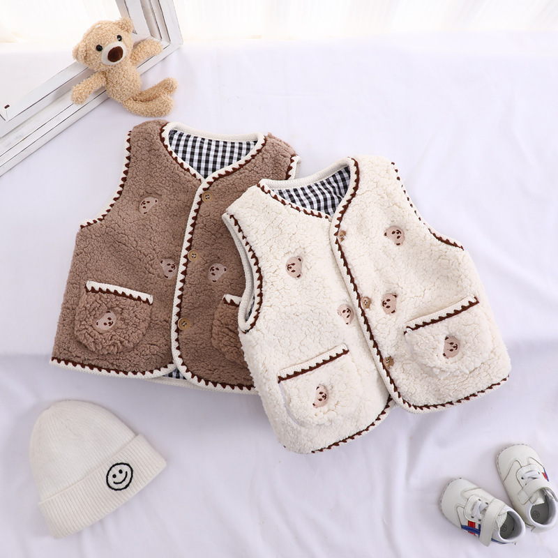 Chaleco de otoño e invierno de estilo coreano para niños Chaleco de algodón fino ligero estilo occidental para niños cálido desgaste exterior de las mujeres chaleco top de moda para niños