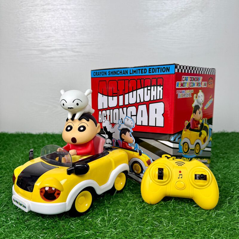 Cross-Border Crayon Shin-Chan Remote Control Car Model Desktop Decoration Trendy Toy Peripheral Figurine Boy Toy Gift Wholesale
