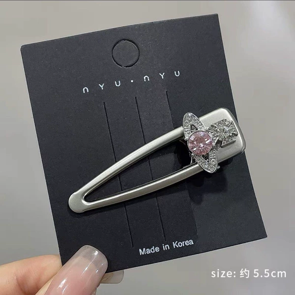 Pink hollow metal duckbill clip (without card)