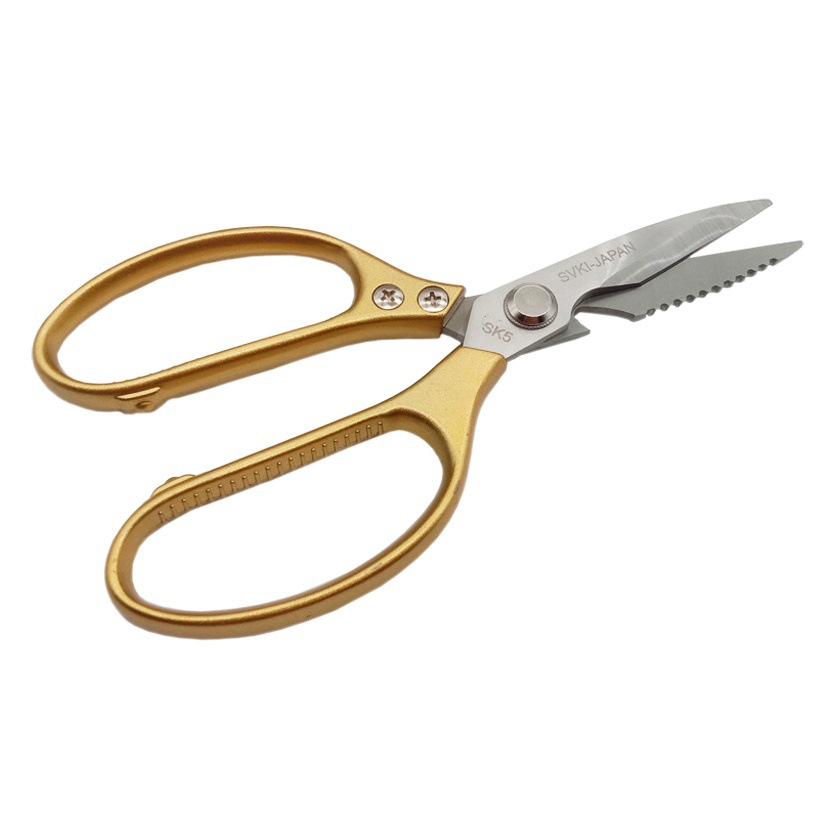 Suministro directo de fábrica de acero inoxidable tijeras de cocina sk5 mango de aleación de aluminio fuerte tijeras de hueso de pollo tijeras domésticas multifuncionales