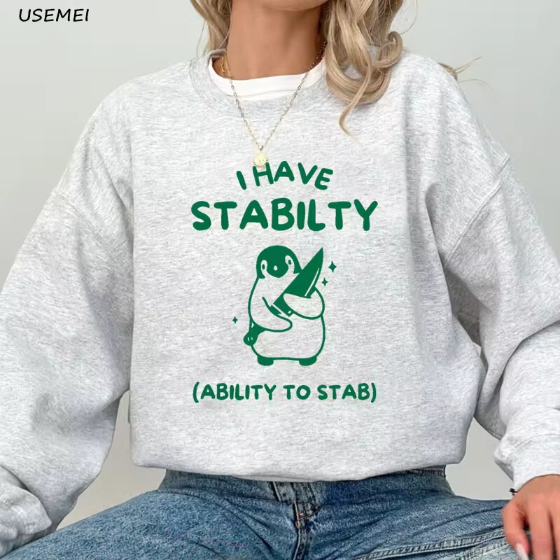 I Have A Stable And Interesting Penguin Sweatshirt Stupid Millennium Bug Graphic Hoodie Stupid Retro Cartoon I Have A Stable And Interesting Penguin Sweatshirt Stupid Millennium Bug Graphic Hoodie Stupid Retro Cartoon