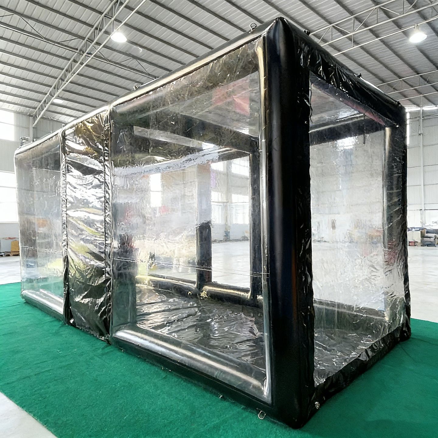 Carpa de estacionamiento inflable al aire libre tipo garaje móvil cubierta de automóviles de exhibición móvil tipo conveniente tienda de aire cerrada a prueba de polvo