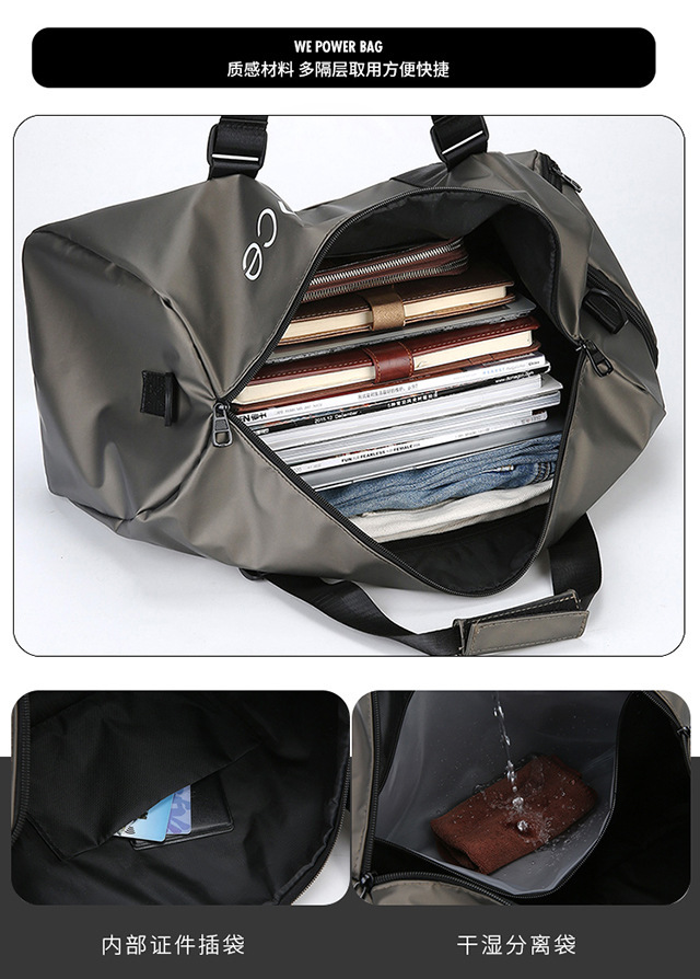 Sporttasche, wasserdicht, Nass-Trocken-Fach, 50L+