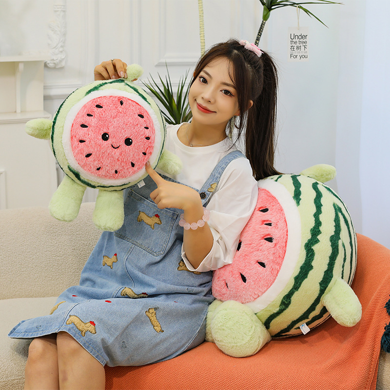 Douyinと同じスタイルの夏のランニングスイカぬいぐるみ人形女子寮枕子供ギフト睡眠パートナー|undefined