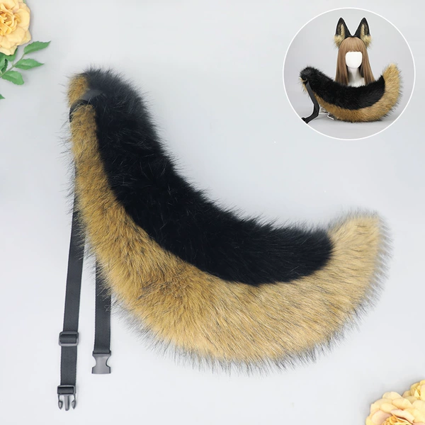 Black wind wild wolf tail-dog wolf hair