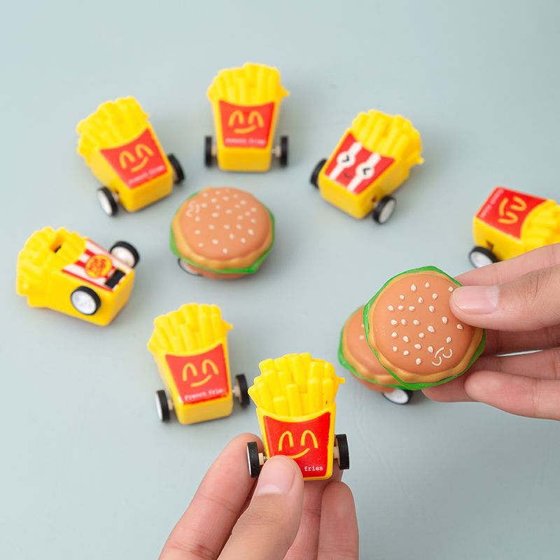 漫画のおもちゃフライドポテトプルバックカー幼稚園のおもちゃ賞品ガシャポンカーリンジンカーかわいい漫画プルバックカー|undefined