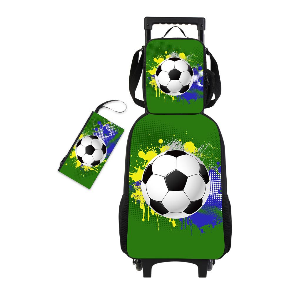 풋볼 프린트 블랙 트롤리 백 3종 세트