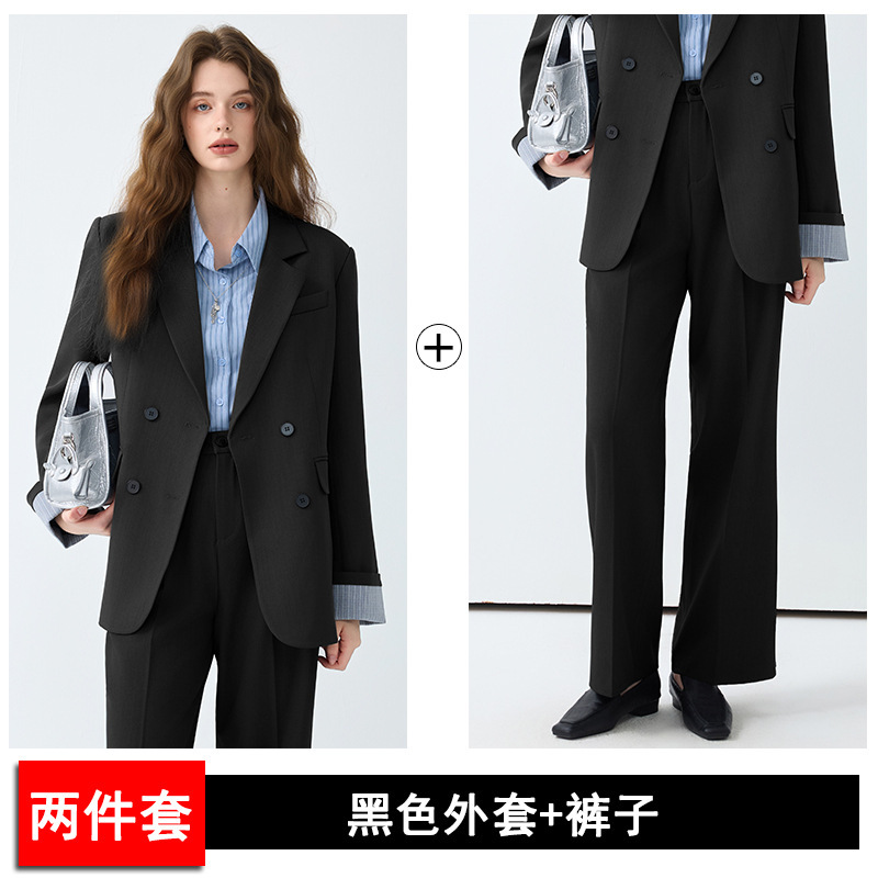 高级感西装套装女2025秋季新款宽松休闲西服气质通勤职业装两件套|undefined