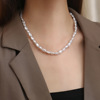 Elegant fashionable white necklace from pearl, accessory, Amazon, suitable for import, wholesale