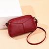 One-shoulder bag for mother, small mobile phone, wallet, autumn, trend of season, genuine leather