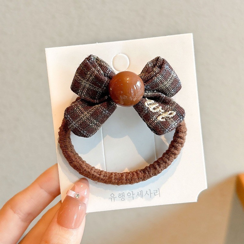 Perlas de terciopelo de alta sensación, anillo de cabello de intestino grande, temperamento femenino elegante, cuerda de cabello de cola de caballo baja, cuerda de cabello de alta elasticidad no dañada