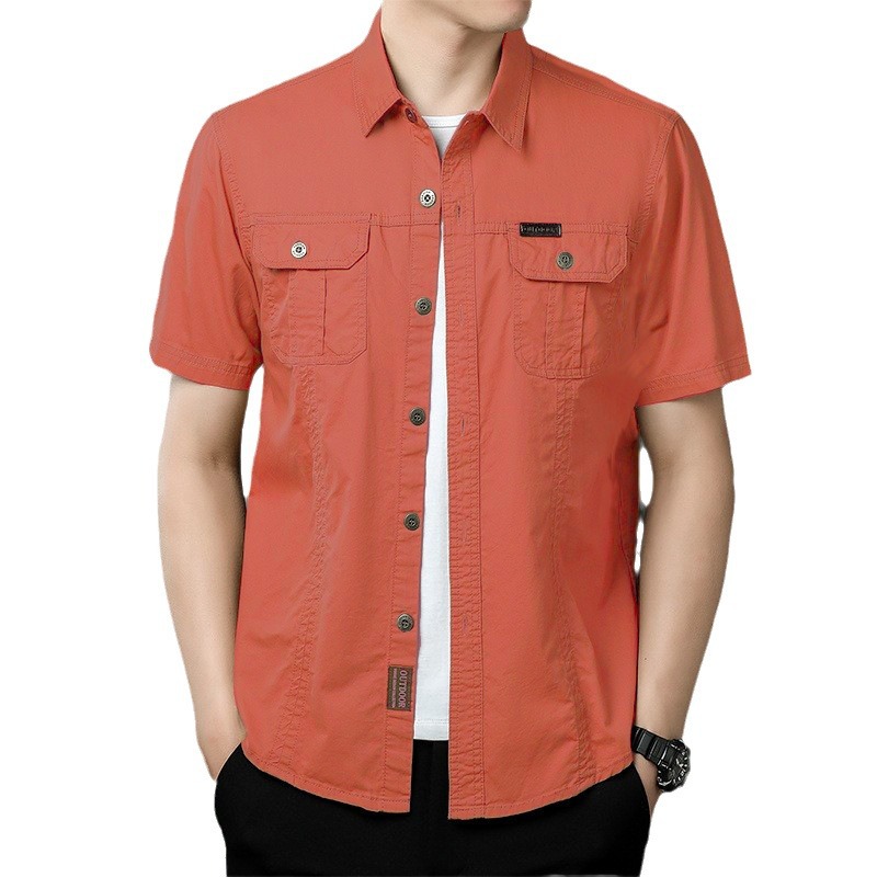 Camisas delgadas de manga corta de verano, nuevas chaquetas de hombre, chaquetas de camisa de trabajo de algodón relajadas y casuales