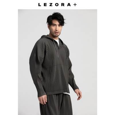 Factory three-fold pleated residential pleated light breathable casual wear new silhouette hooded sweater for men Japan