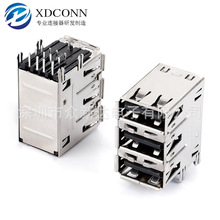 ����USB 2.0ĸ��AF 3�Ӳ��90���~���_��DIP�_��ʽ����ƬL=19.6mm