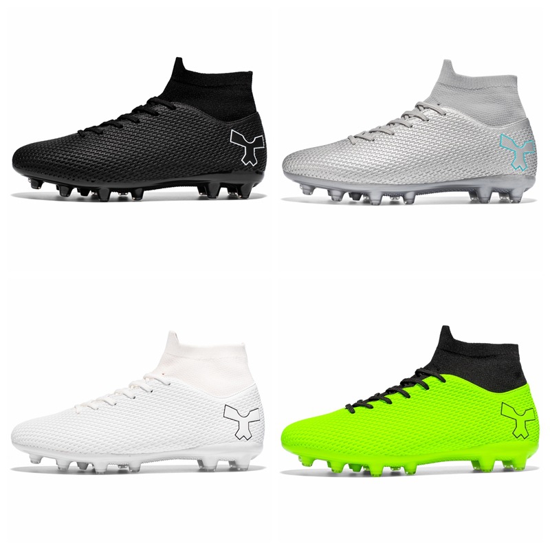 23 nueva fábrica en stock Ventas Directas zapatos de fútbol largo roto uñas de alta superior transpirable entrenamiento deportivo zapatos hombres y mujeres fútbol