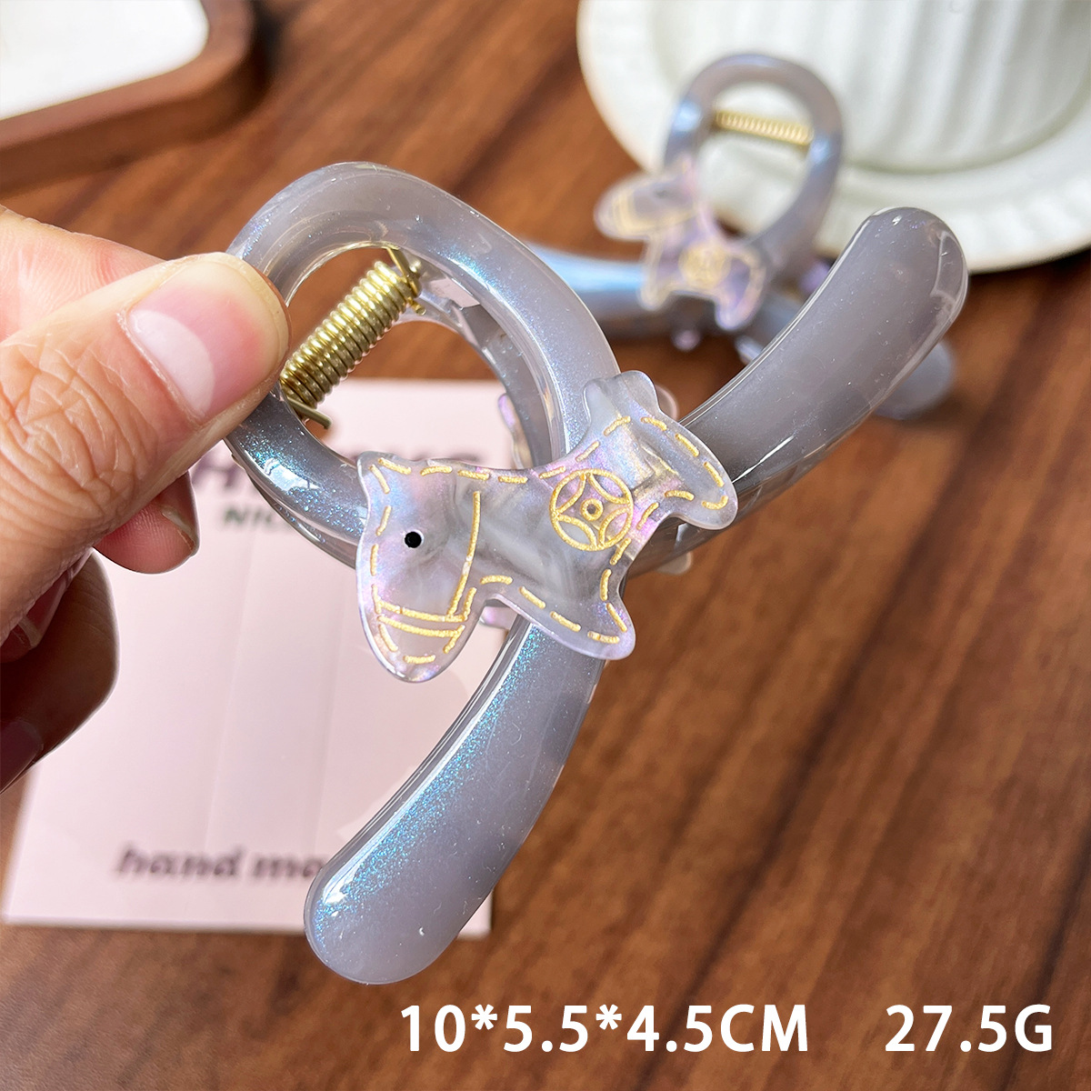 Delgado parpadeo gradiente púrpura pony clip para mujeres 2026 nuevo cabello menos cabello agarrar la cabeza trasera medio cabello clip de tiburón