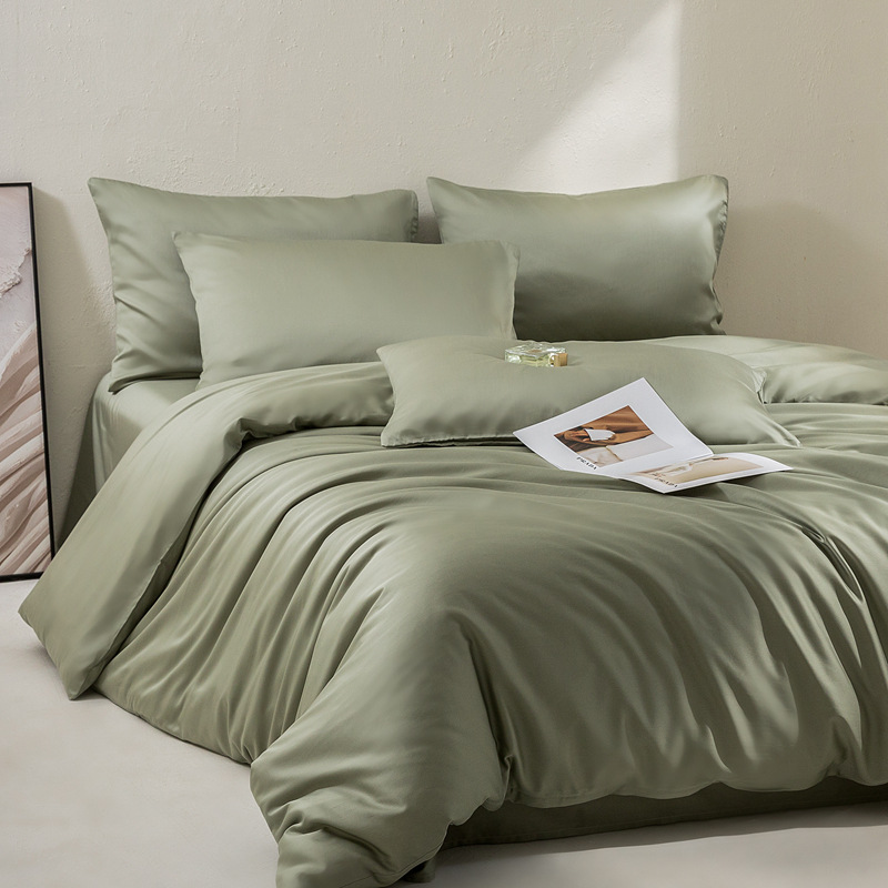 Class a Imported 60% Lenzing Tencel + 40% Pure Cotton Four-Piece Set, Moisture-Wicking and Breathable, Simple Luxury, New Popular Style, Tencel Cotton Three-Piece Set