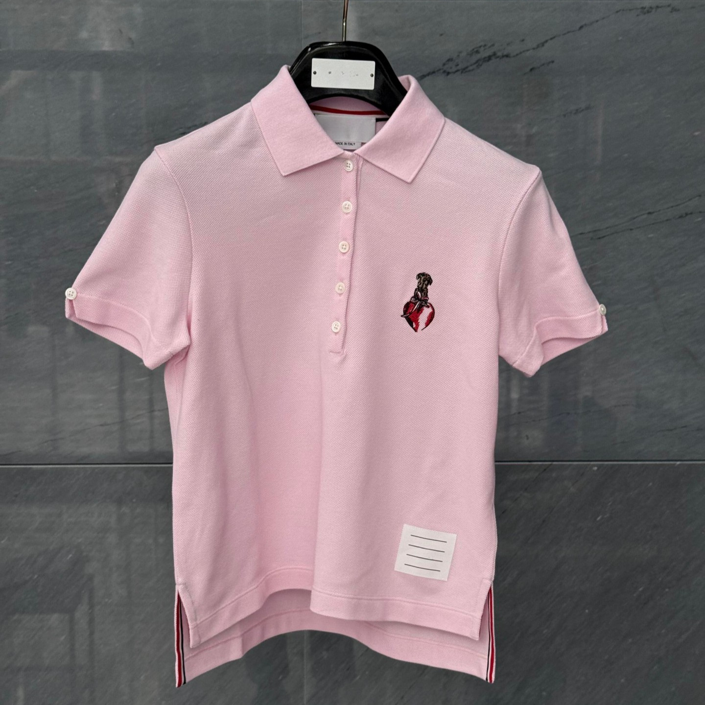 Nanyou High-Quality Summer New Qixi Festival Limited Edition Puppy Heart Embroidered Collared Polo Shirt Short Sleeve Women's T-Shirt