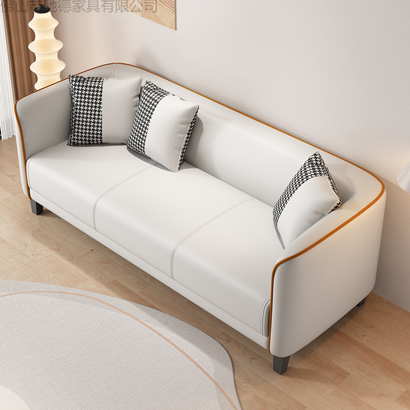Nordic Simple Fabric Sofa Small Apartment Living Room Double Rental Room Bedroom Apartment Three-Person Simple Internet Celebrity Model