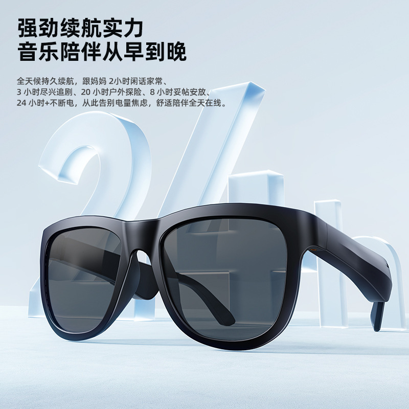 跨境新款AI智能蓝牙眼镜耳机工厂实时翻译真无线听歌通话太阳墨镜|undefined