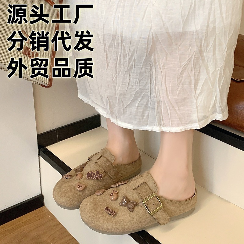 Pantuflas Destalonadas de Plataforma Gruesa para Mujer, Caucho, Antideslizante, para Primavera y Otoño