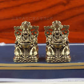 纯黄铜摆件文财神人物佛像财帛星君家居办公室桌面礼物金属装饰品