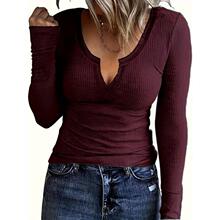 L 76637 V-neck Ribbed Knit Top V�Iᘿ����� �羳���R�d�W����