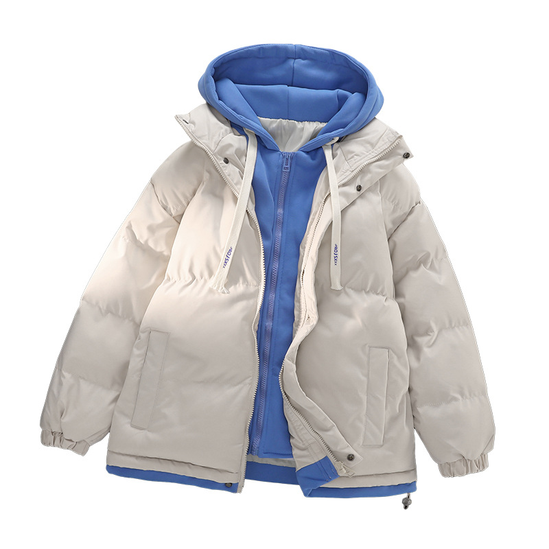 Fake Two Piece Men's Spring New Fashion Brand Jacket ins Autumn and Winter Thickened Down Cotton_voghion.com