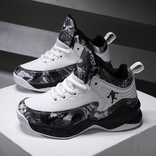 Children's Sports Shoes 2025 Spring Network Air Permeable Training Big Kids Casual Shoes Boy Basketball Shoes