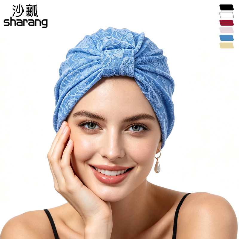Cross-Border Fashion Jacquard Thin Turban Hat for Women with Front Twist, Elastic Headscarf Hat, Home Hair Care Hat, Postpartum Hat Cross-Border Fashion Jacquard Thin Turban Hat for Women with Front Twist, Elastic Headscarf Hat, Home Hair Care Hat, Postpartum Hat