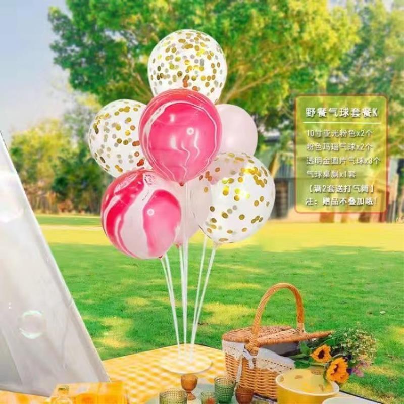 INS Pequeño Libro Rojo mismo picnic accesorios de fotografía al aire libre cumpleaños de los niños Salida de primavera cara sonriente traje de globo Margarita