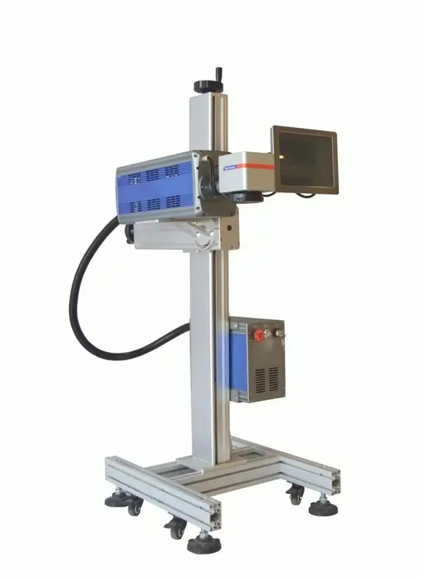 在线打标，流水线高速光纤激光喷码机,生产线飞行打标机易刻