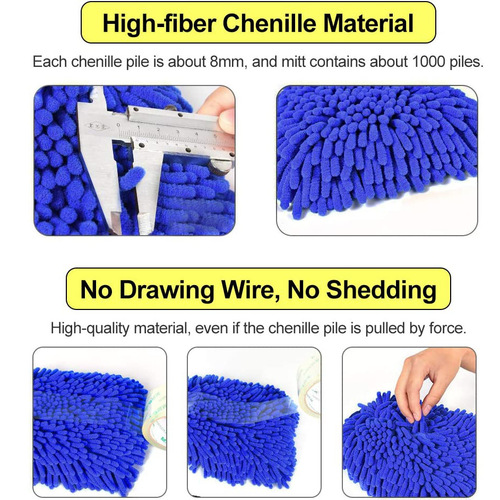 Chenille gloves, coral velvet, thickened car wash gloves, plush rags, double-sided car wipes, car supplies, cleaning tools