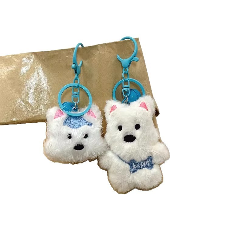 かわいいウエストハイランドぬいぐるみペンダントアクセサリー誕生日ギフトバッグペンダント漫画子犬ぬいぐるみキーホルダー|undefined