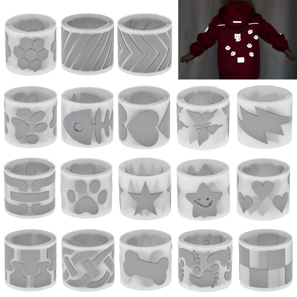 Трансграничные поставки: светоотражающие наклейки 3 см, ярко-серебристые, для декора, термоактивные, клейкие, светоотражающие полосы для термопереноса