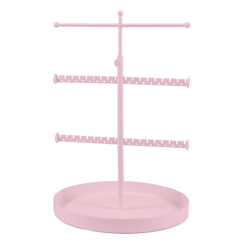 亚马逊可伸缩拆卸圆盘首饰架桌面珠宝收纳架铁艺项链饰品展示架子