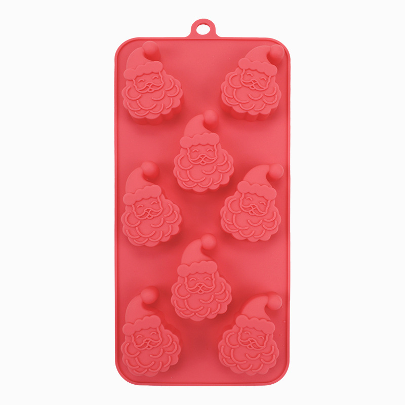 Nuevos productos transfronterizos Papá Noel árbol de Navidad galletas hombre chocolate molde de silicona 6 un molde en stock