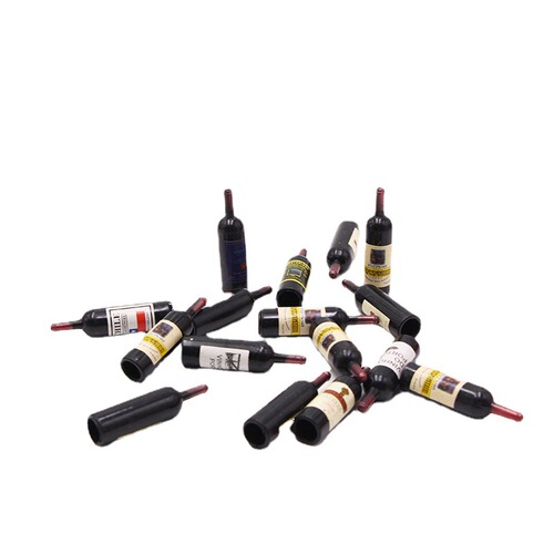 1:12 Doll House Accessories Scene Model Micro Landscape Decoration Photography Props Mini Simulation Plastic Red Wine Bottle
