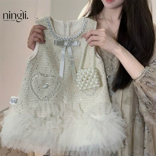 【柠里】女童加绒蓬蓬裙儿童秋冬连衣裙背心裙女宝宝礼服公主裙子