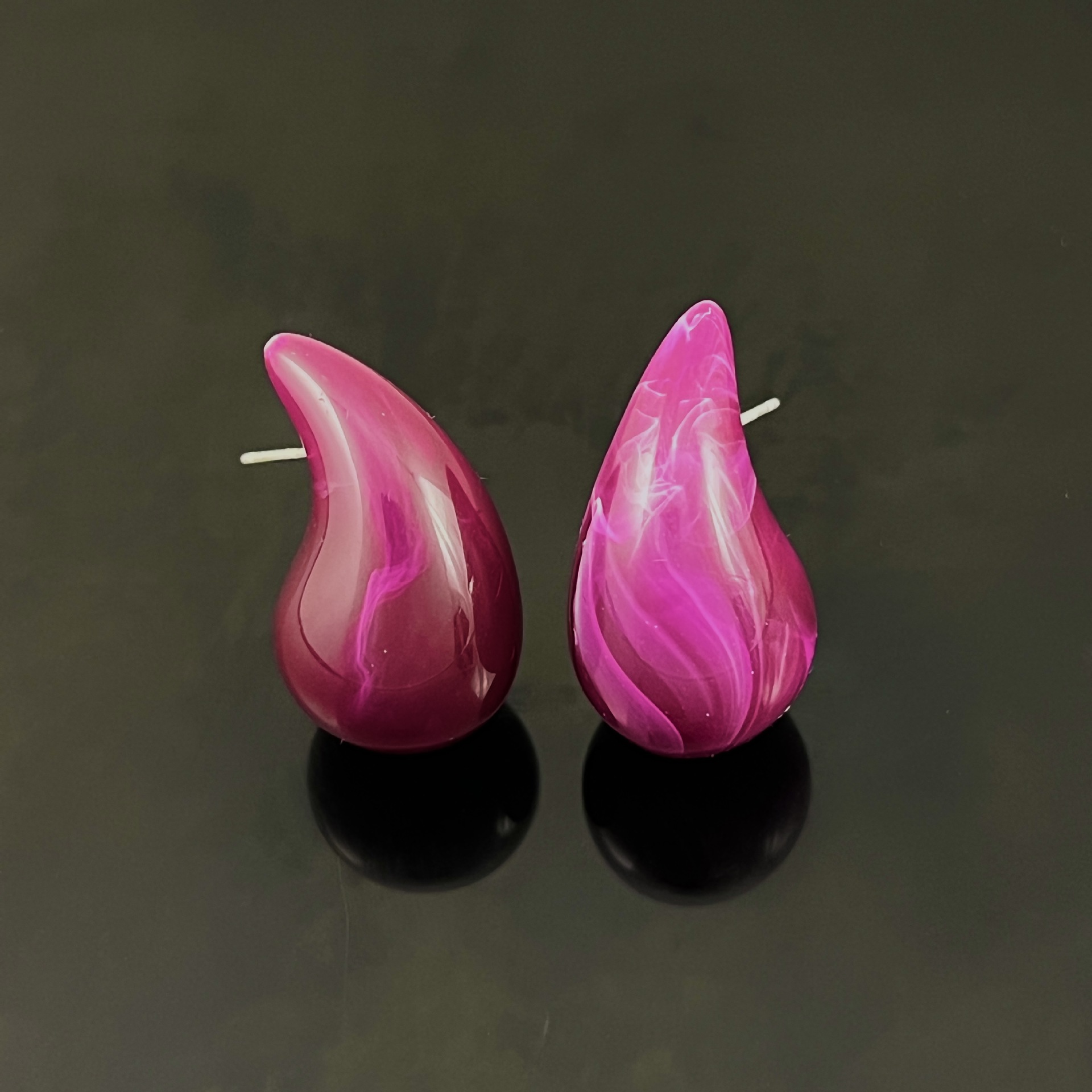 18K pendientes de oro pendientes de gota elegante personalidad simple gran acrílico color caramelo Venta caliente guisantes pendientes